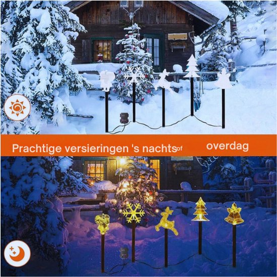 LED Tuinstekers – Set Van 4, Acryl, Waterdicht, Batterijgevoed – Kerstverlichting & Padlampen Voor Buiten – Sfeervolle Tuindecoratie