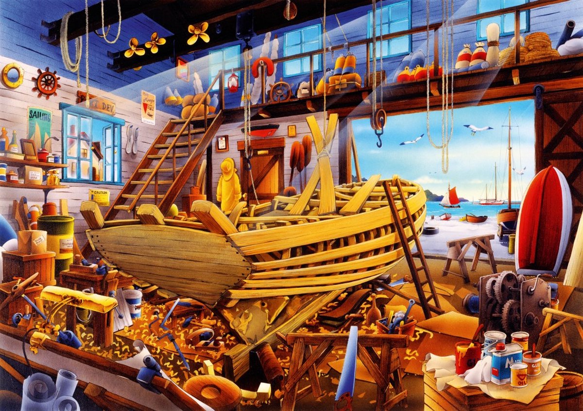Bluebird puzzel Boat Yard - 1000 stukjes.