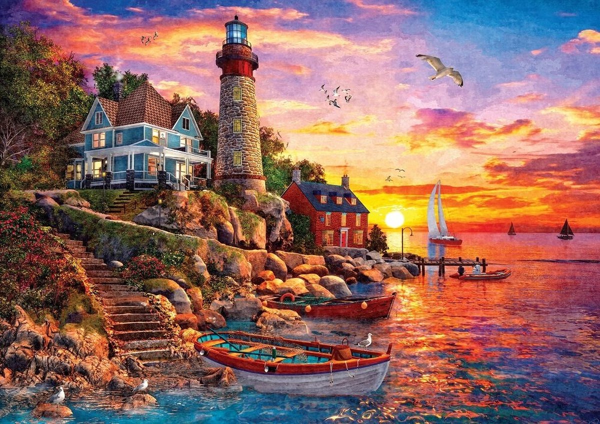 Art Puzzle puzzel zonsondergang - 2000 stukjes voor volwassenen.