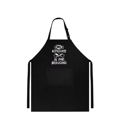 Verstelbaar kookschort, unisex, met 2 Zakken Vloeistof Druppel Waterbestendig Koken Keuken Restaurant Bar Schilderen BBQSchort, voor diverse doeleinden, Zwart Schorten Koksschort Unisex Schorten voor Vrouwen en mannen , my kitchen. is for. dancing