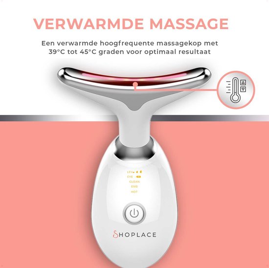 Shoplace Face Lift Huidverjongingsapparaat – Facelift apparaat– Skin care - Huidverzorging – Gezichtsreiniger - Massage – Versteviging - Verminderen van Acne, Lijnen, Rimpels en Vermoeidheid - Valentijn cadeau