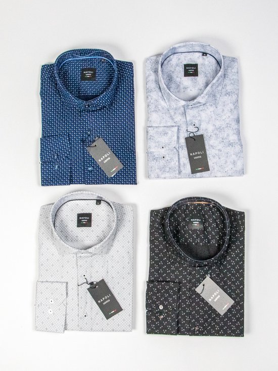 Napoli Uomo - Chemise Homme - Wit - Imprimé - Italianstyle