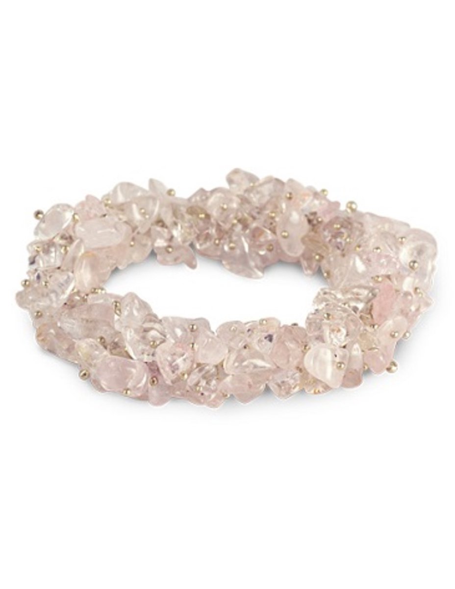 Roze kwarts splitarmband cluster
