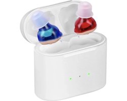 Medj- Beige - Gehoorapparaat -Magnetisch- Opberg box - Oplaadbaar in box 2x Mini Intelligent digitaal Gehoorapparaat - 5 Volume standen - Geluid Reductie - Universeel