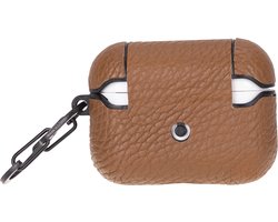 Charmant Style -Airpodshoesje leer - Airpods case - Airpods hoesje leer-Leren hoesje geschikt voor Apple Airpods Pro 2 en 1 - Leren - Beschermend Hoesje- Bruin