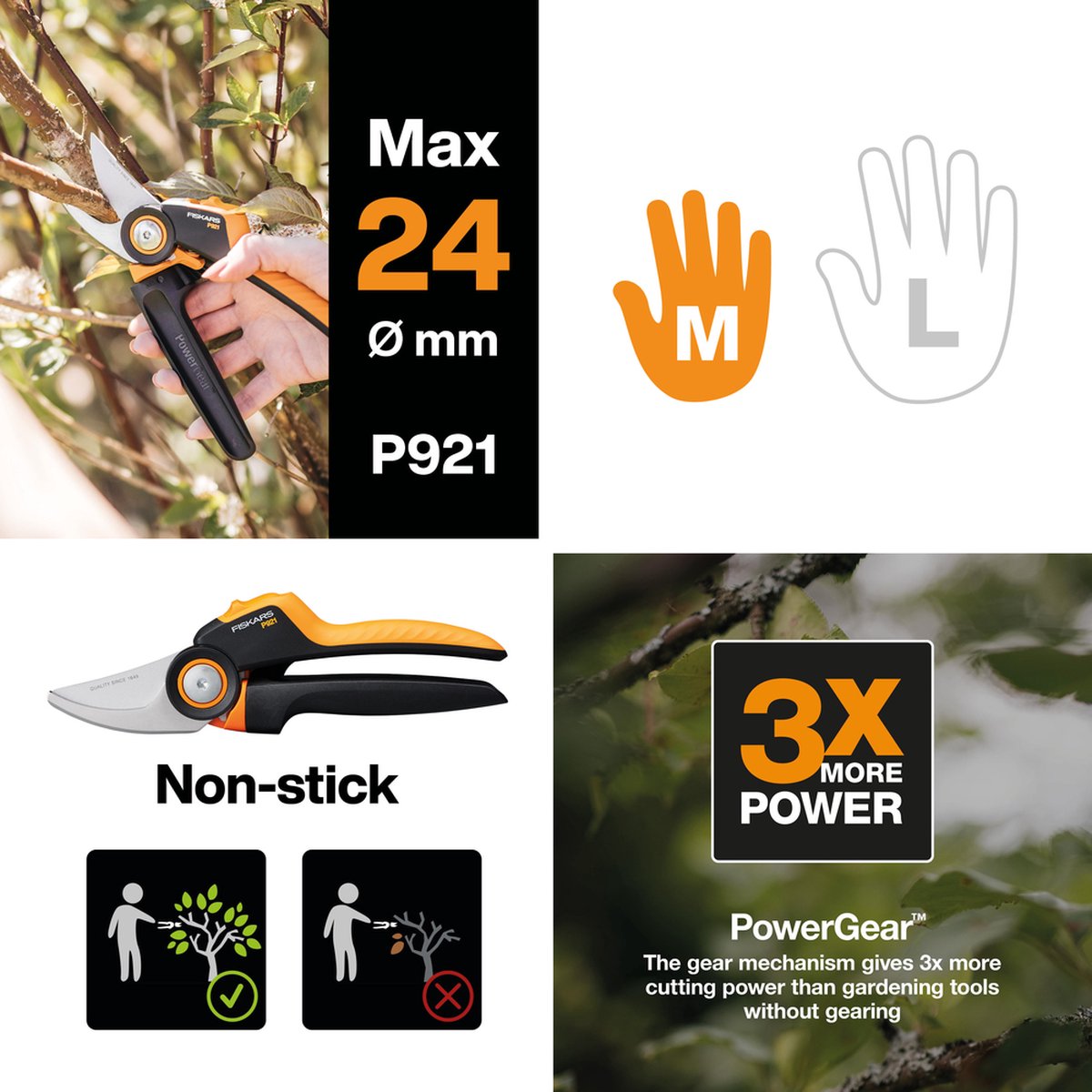 Fiskars Sécateur - Coupe-branches bypass X-series - Taille M