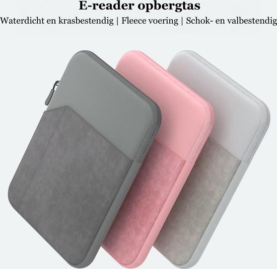 Premium E-reader Hoes Zwart - Waterdicht, Schokbestendig & Krasvrij - Met Zachte Fleece Voering - Geschikt voor Kobo / PocketBook / Boox / Amazon E-Readers tot 6 inch van premium — afbeelding 5