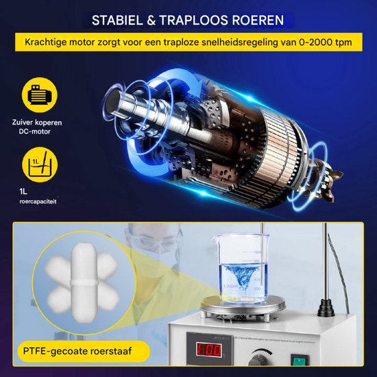 Magneetroerder met verwarmingsplaat - Magneetroerder - Magnetische Agitador — afbeelding 4