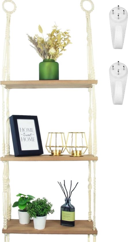 Macramé wanddecoratie groot 2 stuks boho chic voor Appartement