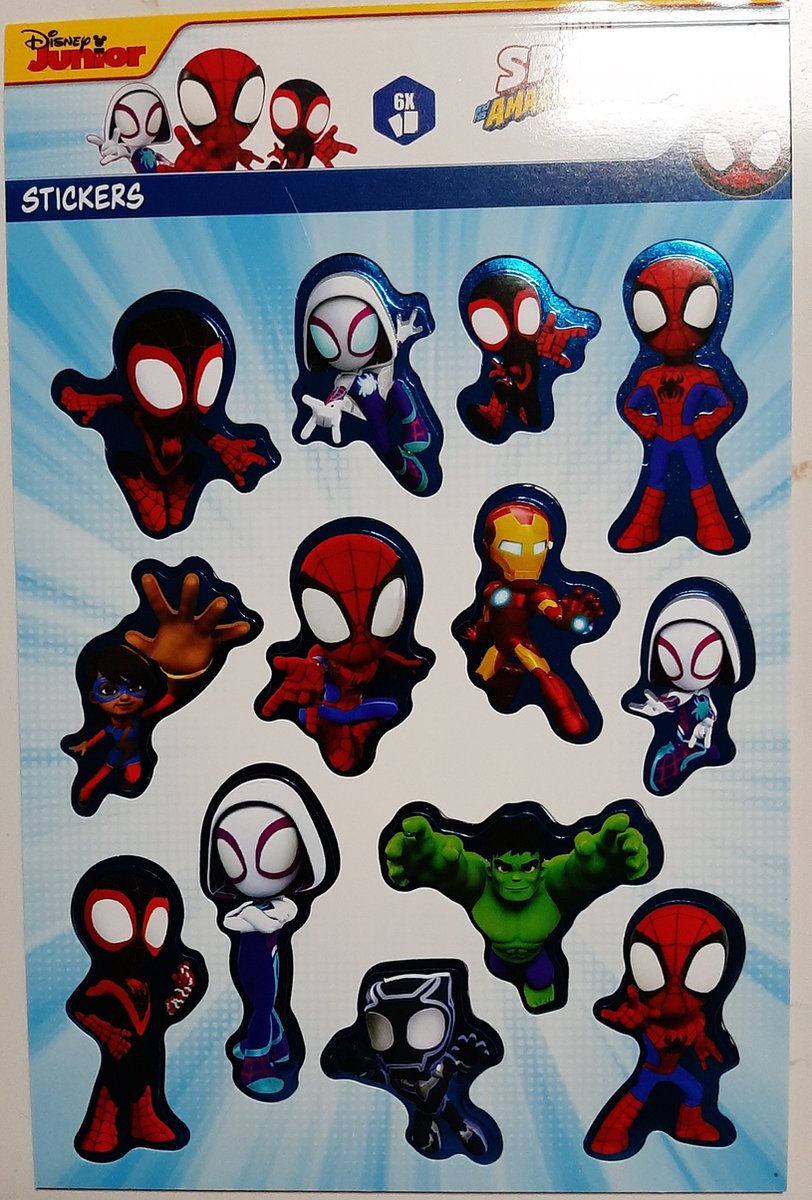 Stickerboekje Disney Marvel Spidey +/- 80 Stickers - Stickers voor Kinderen en Volwassenen - Stickervellen