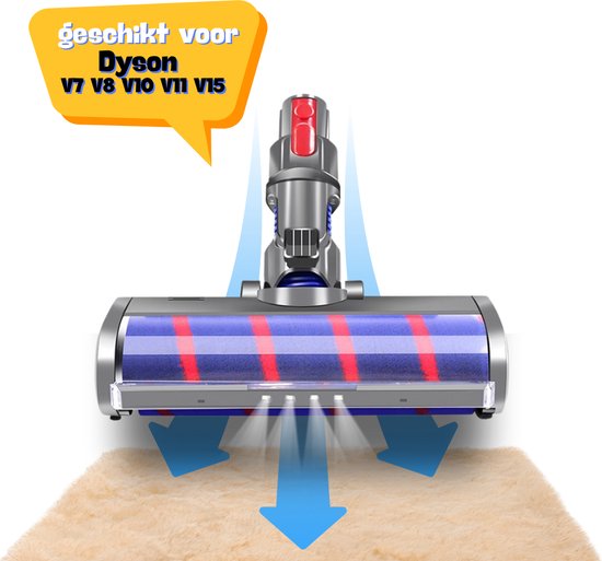 Stofzuigermond Geschikt voor Dyson V7, V8, V10, V11 en V15 – Zuigmond voor Stofzuiger – Wasbare Borstel Mondstuk – Hoogwaardige Kwaliteit