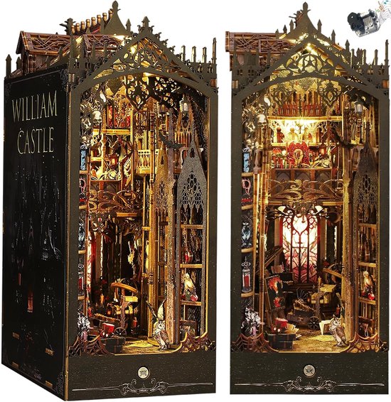 DIY Book Nook Kit - William Kasteel met Muziekdoos & Sensor | bol