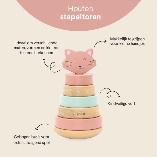 Trixie Wooden stacking toy - Mrs. Cat van Trixie — afbeelding 5