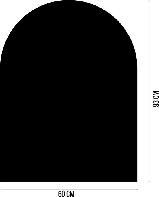 Tableau noir en forme d'arche, dimensions 60 x 93 cm.