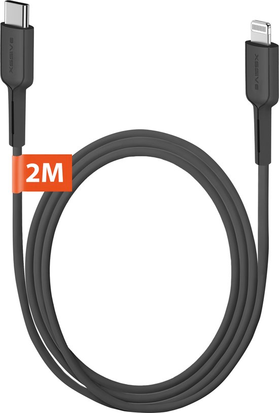 Oplader geschikt voor Lightning naar USB C Kabel - 2 Meter Snellader geschikt voor iPhone 14, 13, 12, 11, X, 8 Oplaadkabel - Origineel Xssive