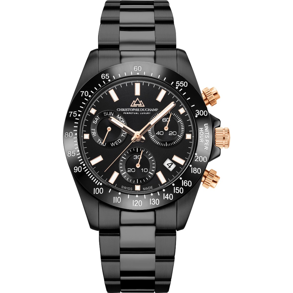 Luxe mannenhorloge - Christophe Duchamp Grand Mont Ceramic black - CD7102-06