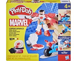Play-Doh Marvel Captain America Motorsnijder Speelset - 3 potjes klei