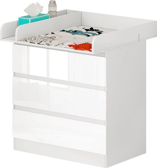 Luiertafel voor aan de muur. - naturlijk/wit, Slaapkamer en