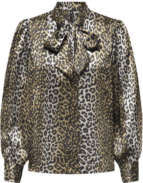 ONLY ONLJANE LIFE L/S BOW TOP PTM Dames Top - Timber Wolf Wildlife