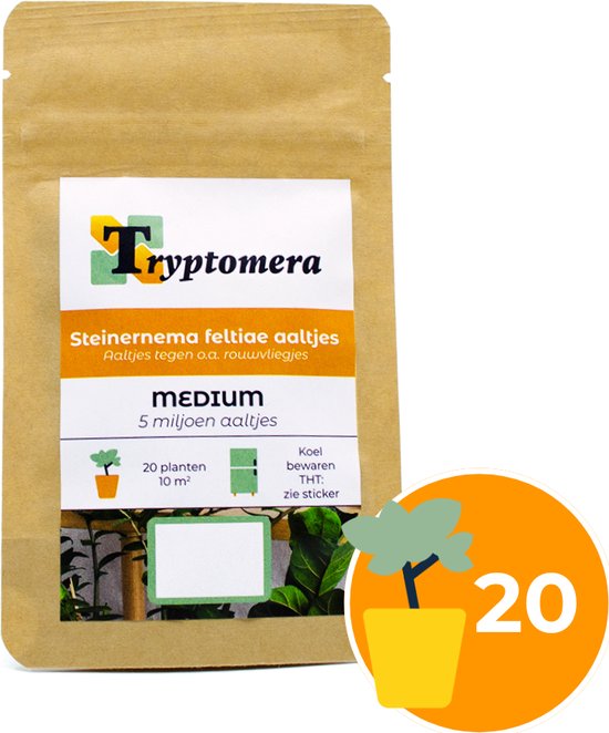 Aaltjes tegen rouwvliegjes - 5 miljoen aaltjes - voor 20 kamerplanten of 10m² - 100% natuurlijk bestrijden van rouwvliegen (varenrouwmuggen) - bestrijd ook poppen van trips