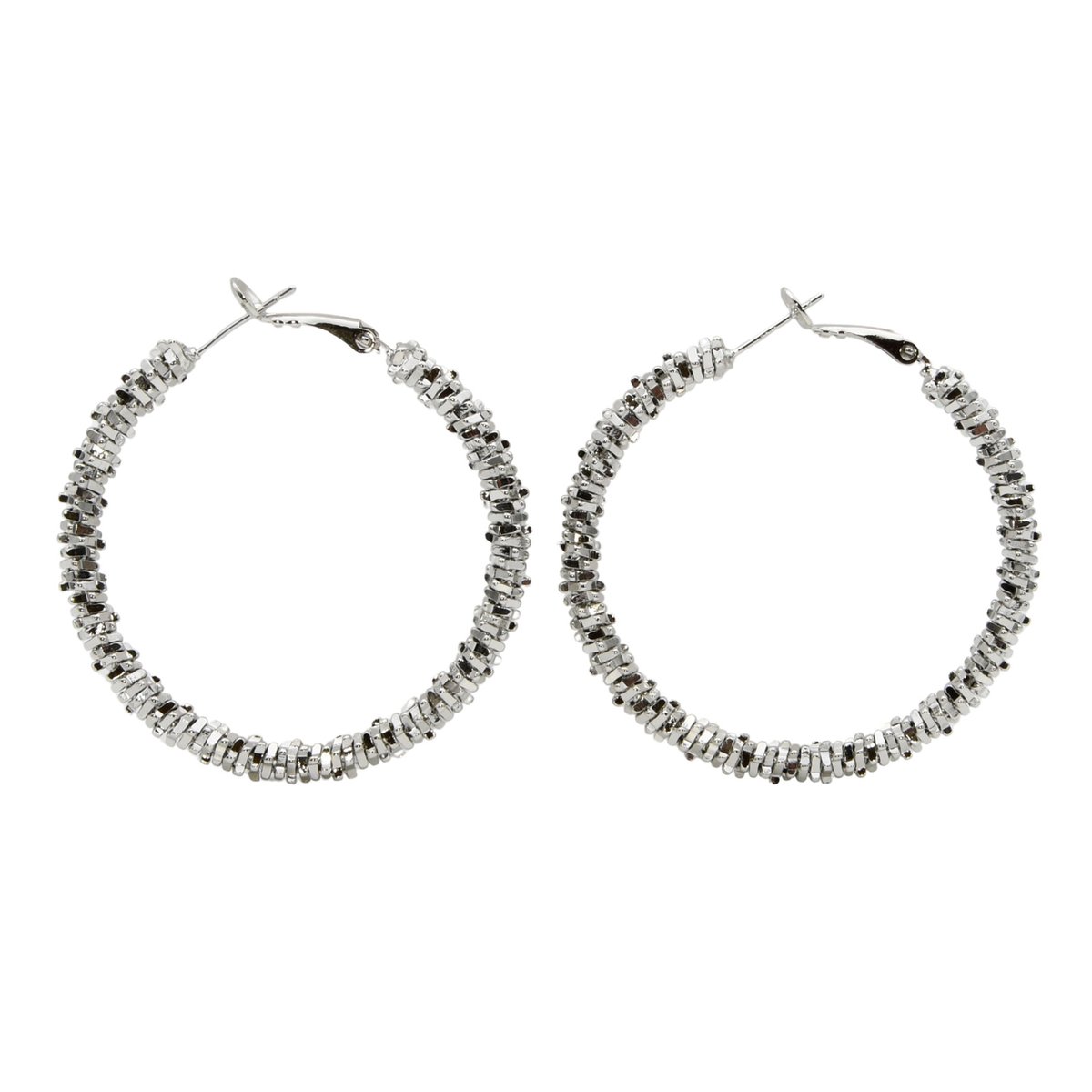 Marama - oorbellen Loua Zilver - oorhangers dames - glinsterend - koper met zilveren plating - oorringen - chique - feestelijk - cadeau dames