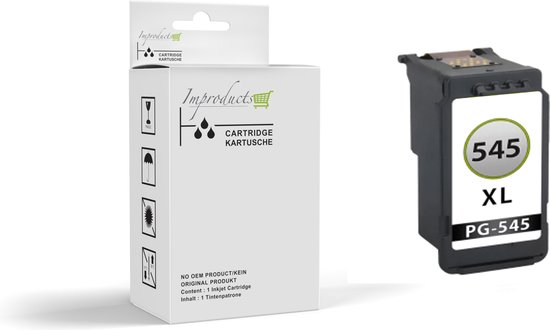 Improducts® Zwart huismerk inkt cartridge voor Canon PG-545XL / PG 545 / 545XL / PG545XL / PG545 voor IP2850 MG2440 MG2450 MG2455 MG2540 MG2550 MG2555 MG2950 MG3050 MG3051 MG3052 MG3053 MX494 MX495 TR4550 TS3150 TS3350 XL cartridge ZWART