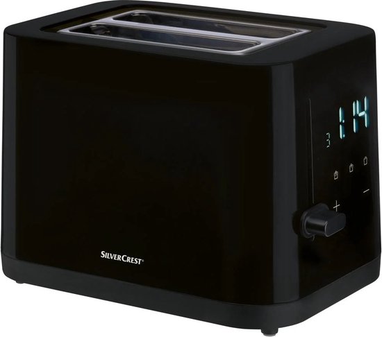 SILVERCREST® KITCHEN TOOLS Digitale broodrooster 870 W - 7 Bruiningsstanden - Met LED display - Touch functie - Optimale braadresultaten - Zwart