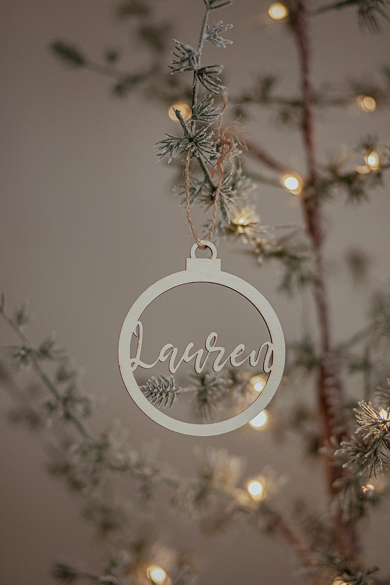 BolleToet - houten kerstbal met naam - personaliseren - kerstdecoratie