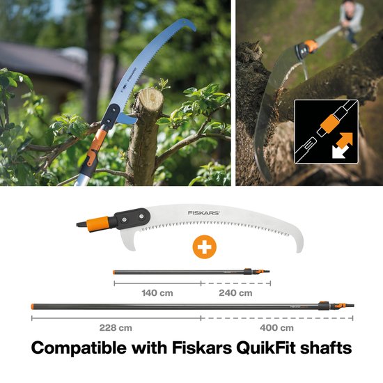 Fiskars Quikfit Telescoopsteel - 240cm - Tuingereedschap - 140 t/m 240 cm - Lichtgewicht Aluminium - 1000666