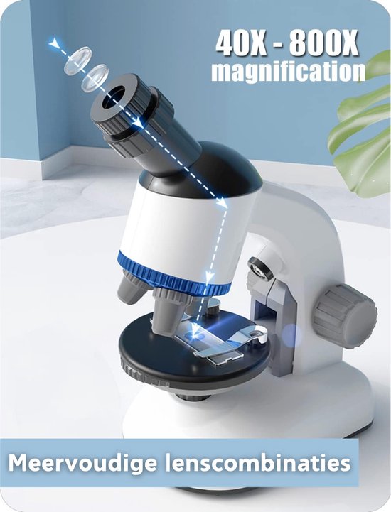 Modito XD168-002 Microscoop Voor Kinderen - Microscoop Junior - Educatief Speelgoed - LED Verlichting - Kinder Speelgoed - Wit