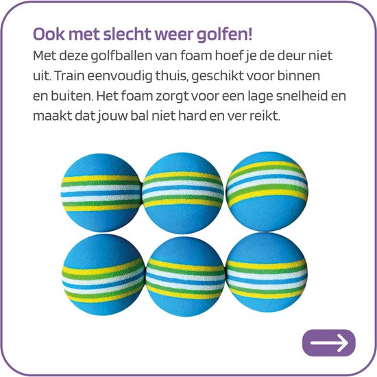 Golf - Training Golfbal - Golfballen Soft - Trainingsgolfbal - 6 stuks van Pure2Improve — afbeelding 5