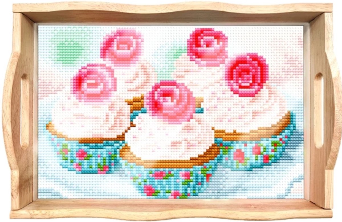 Dienblad 201 - Cupcakes - Diamond painting - compleet pakket - Diamond painting by Wietske