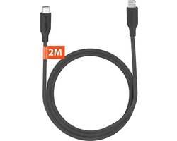 Lange 2 Meter Oplaadkabel geschikt voor Apple CarPlay, iPad, AirPods en iPhone met Lightning naar USB-C Kabel - Oplader Kabel - Snellader