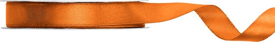Satijn lint 12mm breed warm oranje, rol 25 meter - hobbylint - sierlint - cadeaulint - satin ribbon