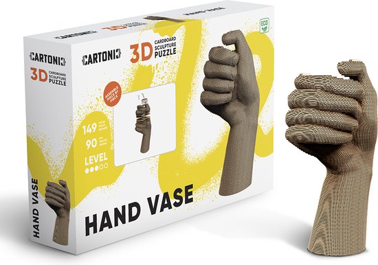 CARTONIC- Hand Vase- 3D puzzel- Speelgoed - DIY- Creatief - Karton - Voor kinderen en volwassenen