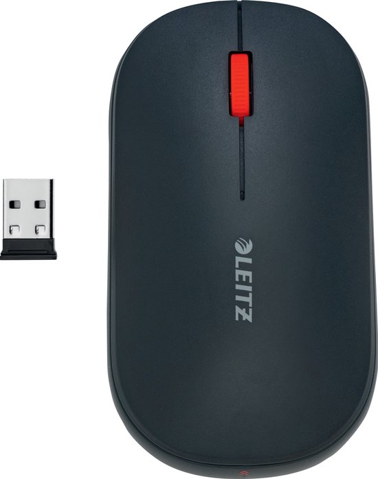 Leitz Cosy Draadloze Muis - Bluetooth of 2,4 GHz - USB-A - Inclusief Batterij - Fluweel Grijs