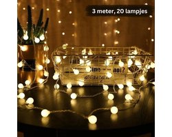 Lumadi Lichtsnoer – 20 LED lampjes - 3 meter - Lichtslinger Binnen en Buiten – Fairy Lights - Warm Wit - Kleine lampjes