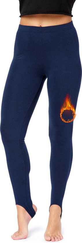 Bellivalini Dames Thermische Legging met Stijgbeugels - Sport - Vrijetijdsbroek - Lang - Sporbroek - BLV-BLV50-321-LE - Marineblauw - XL