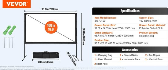 Tectake écran de projection extensible blanc 178 x 178 cm 402082 Tectake écran de projection extensible blanc 178 x 178 cm 402082
