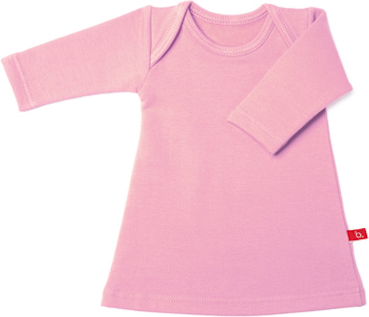 Jurkje lange mouw bio sweatstof roze 74-80