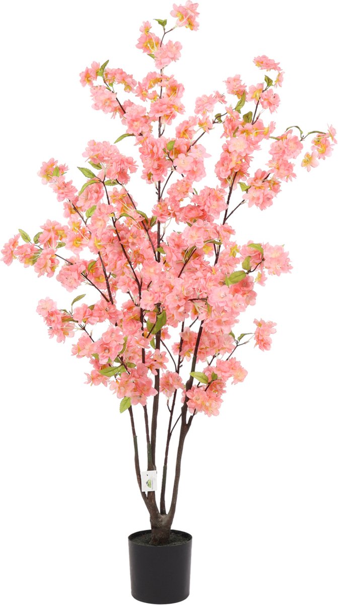 Kunstpalm Kunst Roze Kersebloem Nara | 115cm - Namaak Kersebloem bloesemboom - Kunstplanten voor binnen - Kunst Kersebloem Lichtroze