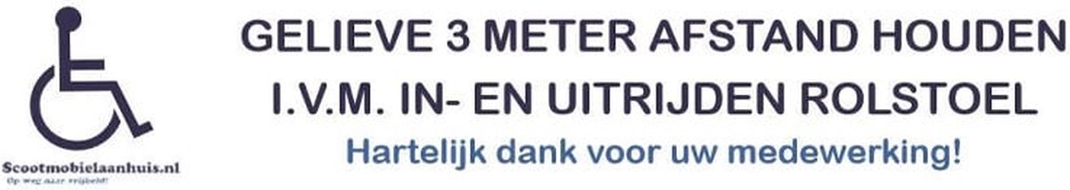 Sticker uitrijden rolstoel