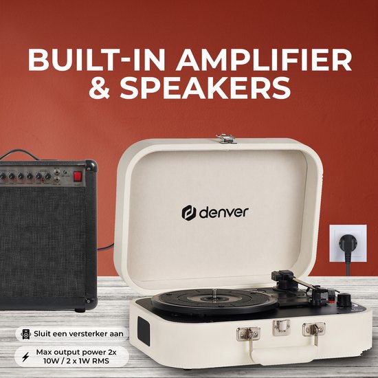 Denver Platenspeler - Ingebouwde Speakers en Versterker - Incl. PC Software - Auto-stop - Retro - VPL130 — afbeelding 4