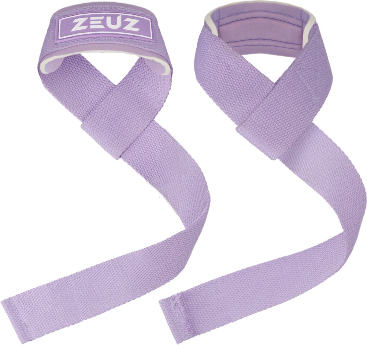 ZEUZ 2 Stuks Lifting Straps voor Fitness, CrossFit, Powerlifting, Gewichtheffen & Krachttraining – Sport Wrist Wraps – Paars