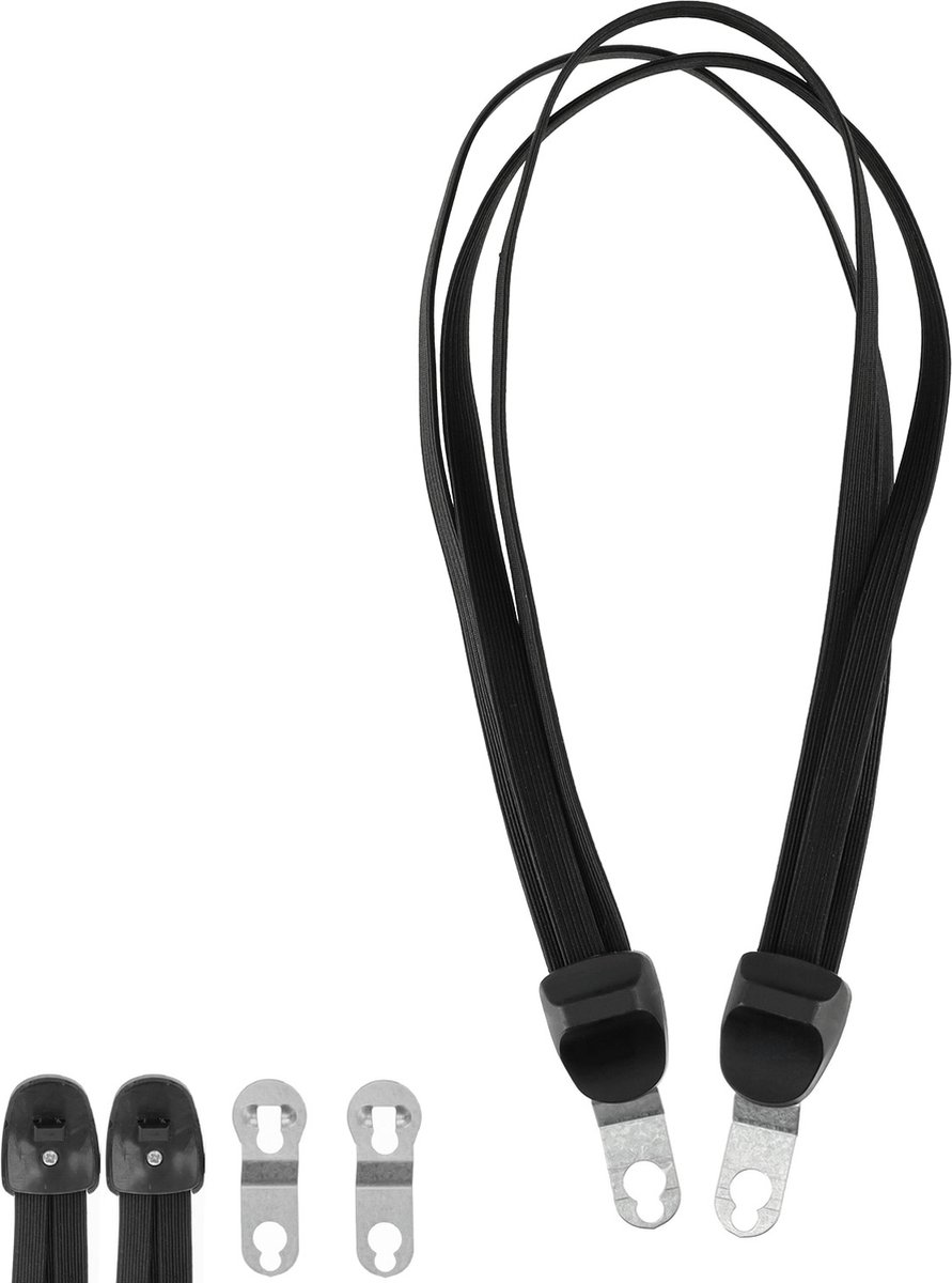 Snelbinders met haak - verstelbare zwarte spinbinder met dubbele elastiek armen en haken - 70cm/26-28 inch - Ideaal voor Fiets, Bagagedrageraccessoires