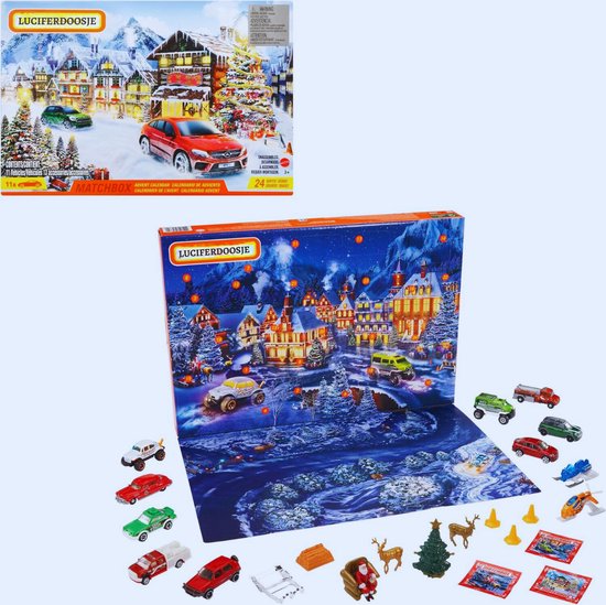 Adventskalender Met 24 Verrassingen En 10 Miniatuurauto's (Schaal 1:64) - Kerstcadeau Voor Kinderen Vanaf 3 Jaar - GXH01