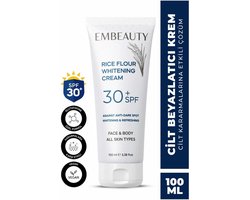 Embeauty Rice Flour Skin Whitening Huidblekende Verhelderende Anti-Blemish Verzorgingscrème 30 SPF Alle huidtypes 100 ml
