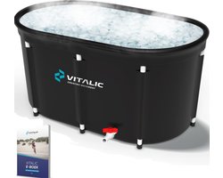 Premium XL ijsbad (100cm) incl. ONLINE sportschema - Zit en lig bad voor Volwassenen - Ice Bath bucket opblaasbaar Dompelbad | Vitalic