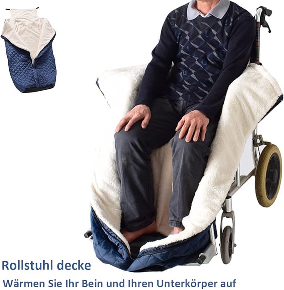 Goedkoopste rolstoelhoes, dikke warme rolstoel fleece wikkeldeken accessoires voor de oudere patient 51.9 25.6 inch