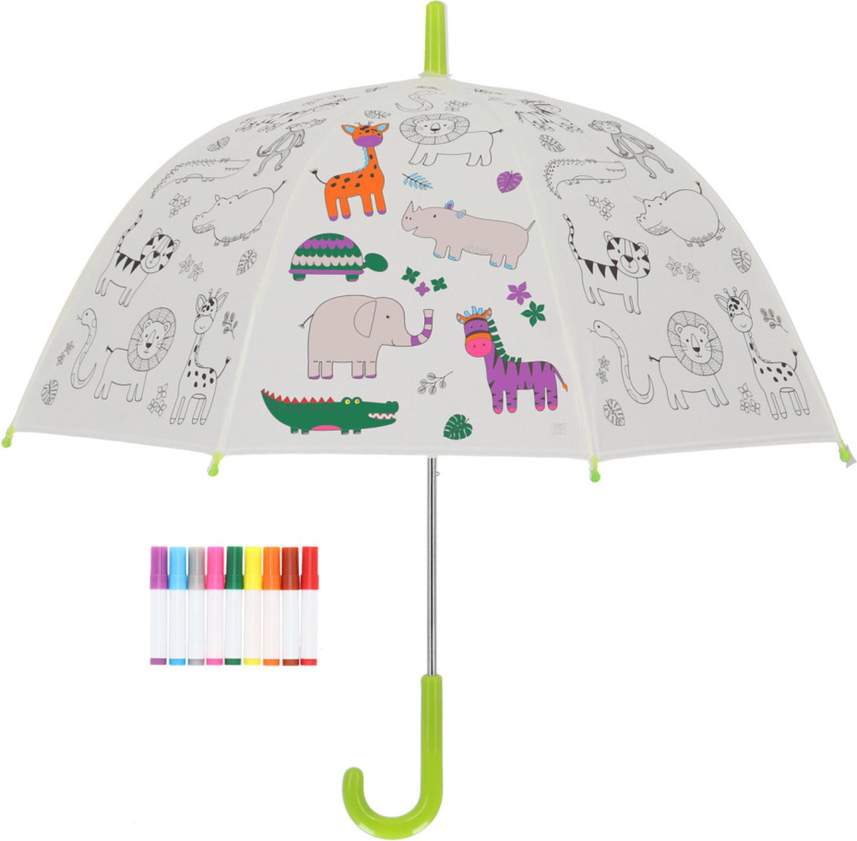 Inkleurparaplu "jungle"